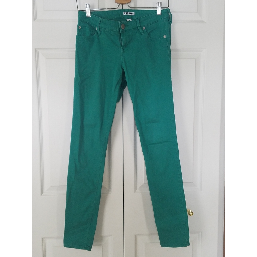 Express green skinny jeans size 2